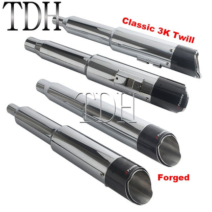 Motorcycle Exhaust System Carbon Fiber Muffler Pipe For Harley Street Road Glide ST FLTRXST FLHXST FLHX PAZOMA Exhaust Mufflers