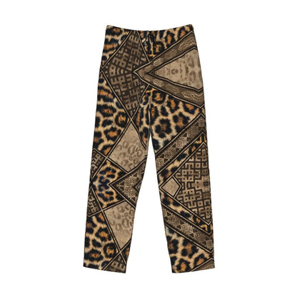 Custom Leopard Print Pajama Pants Men's Animal Skin Sleepwear Lounge Sleep Bottoms Stretch with Pockets