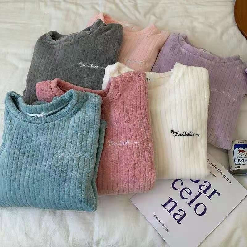 New Autumn/Winter Coral Fleece Pyjamas for Women Thickened Homewear Student Comfort Cotton Fleece Plus Size Fashion Pyjama Set