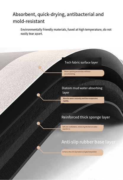 VIKAMA Christmas Eve Kitchen Snowflake Printed Floor Mat Anti-Slip Long Strip Set for Home Entry Area Household Decorative Rug