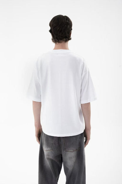 Y2K Hip-hop retro English letter print simple men short-sleeved Harajuku High Street punk Rock Versatile round-neck T-shirt