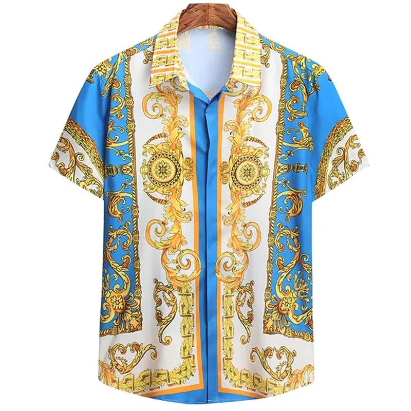 2023 Unisex Breathable Hawaiian Shirts Baroque French Men's Shirts 3D Printi High Fashion Street Loose Men's Streetwear Shirts