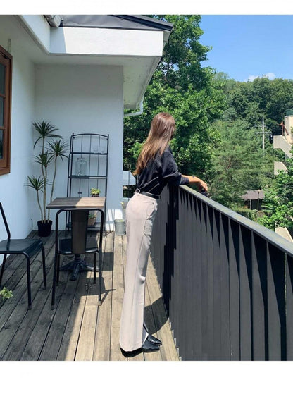 Loose Long Sleeve Casual Denim Shirt Korean Style Loose Fit Shoulder Casual Shirt Pure Color Shirt City Style Commute Shirt