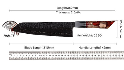 1-6 PCS Kitchen Knife 67 Layers Damascus Steel 10Cr15CoMoV core Kitchen Chef Slicing Utility Paring Knife Set mesh resin Handle