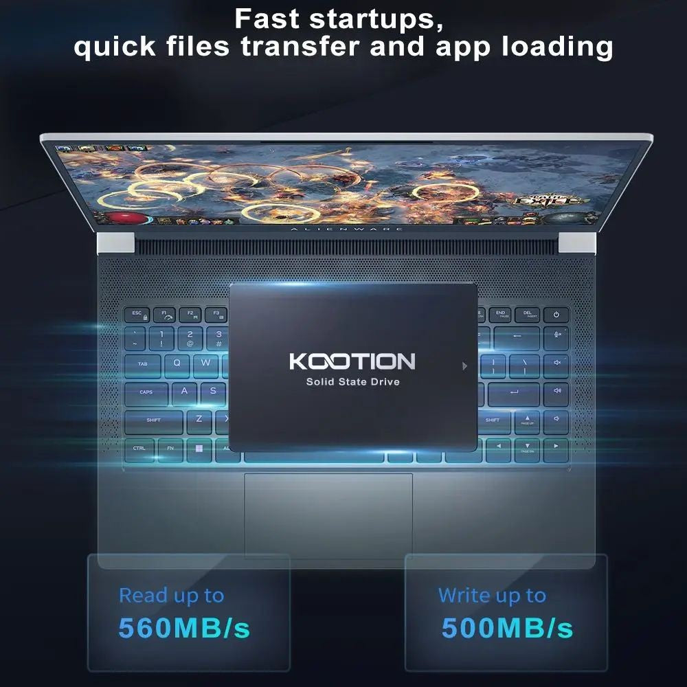Unidade de Estado Sólido KOOTION SATA3 2.5 Polegadas 2TB 1TB 512GB 480GB 256GB 240GB 128GB 120GB SSD Discos Rígidos Internos Para Desktop Laptop