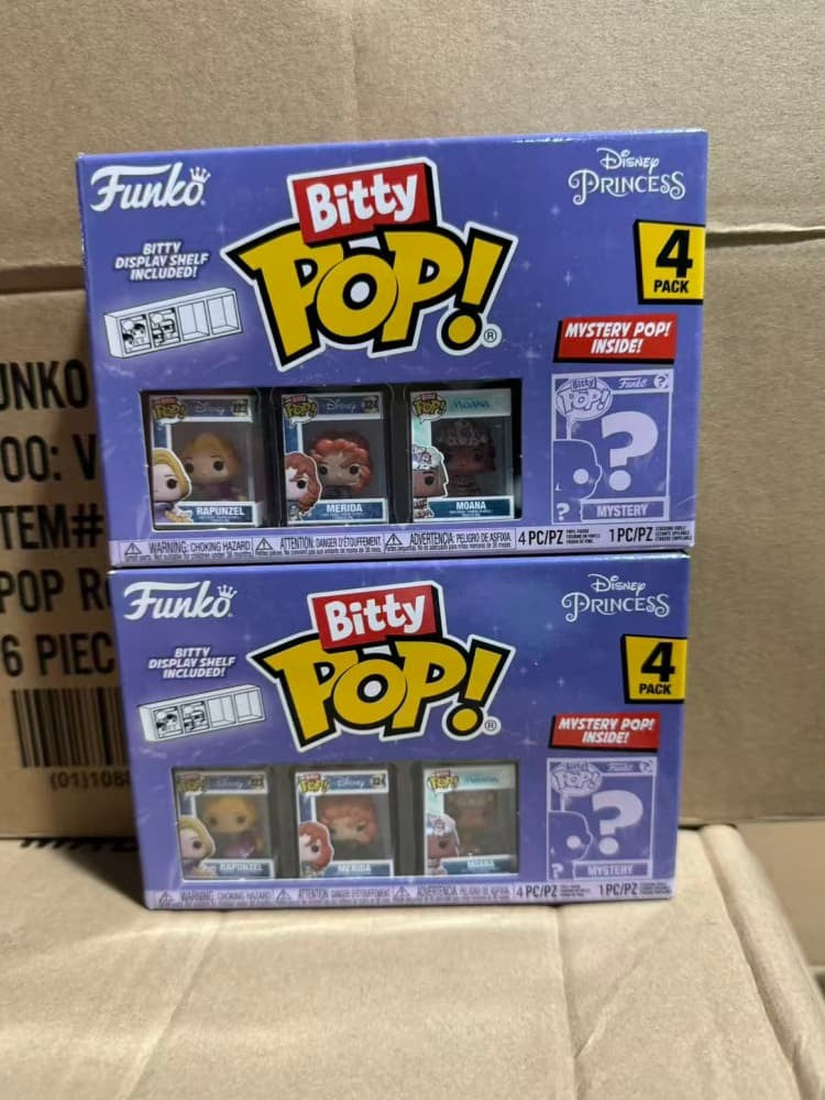 Funko Bitty Pop Disney Cinderella Snow White Princess Blind Box 4 Pack Mini Action Figure Collect Limited Model Toys Girl Gifts