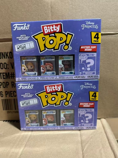 Funko Bitty Pop Disney Cinderella Snow White Princess Blind Box 4 Pack Mini Action Figure Collect Limited Model Toys Girl Gifts