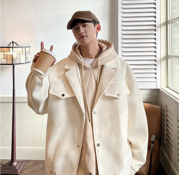 Men's Plus Size Winter Coat 3XL 5XL 300lbs Heavy Thick Wool Blend Trench Coat Vintage British Style Casual Pilot Jacket