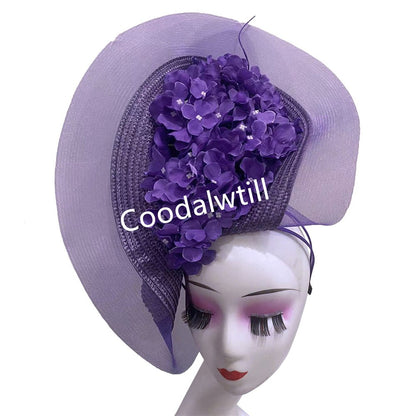 Beautiful Fascinator Hat For Women Elegant Weddings Pillbox Cap With Flower Luxury Party Derby Hat Femme Mariage Chapeau