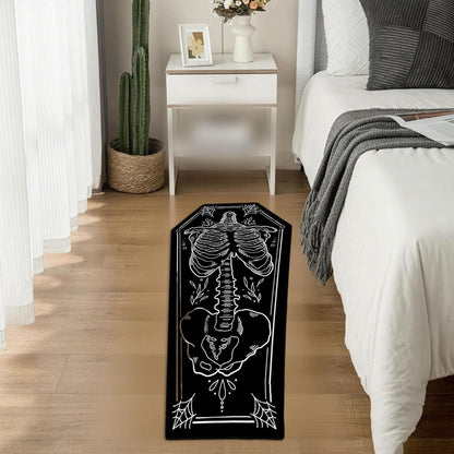 VIKAMA Halloween Gothic Coffin Rug - Soft and Comfortable for Living Room and Bedroom - Horror Theme Home Decoration