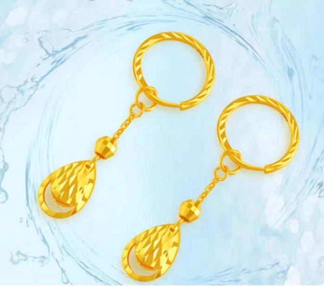 Tassel Fortune Bead Earrings Women's 24K Gold AU999 - Exquisite gold fortune beads, swaying tassels, ideal for charming dates