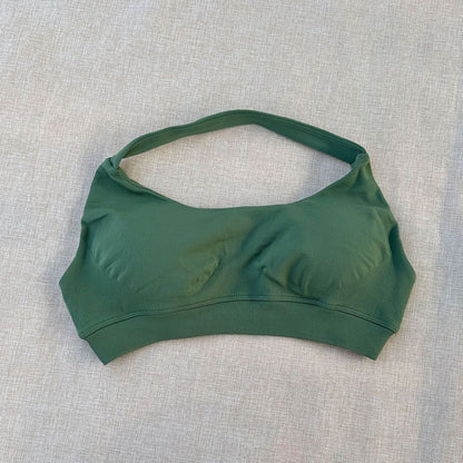 DF halter Neck Woman Sports Crop Bra  Comfortable gym bra Running Bra workout Sportswear