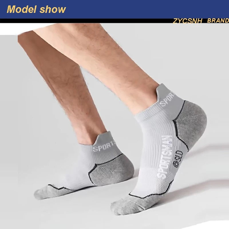 5 Pares Meias esportivas de alta qualidade Verão Masculino Meias Curtas Masculinas Respiráveis Meias de Tornozelo Algodão Fina Pretas Meias Masculinas de Corrida