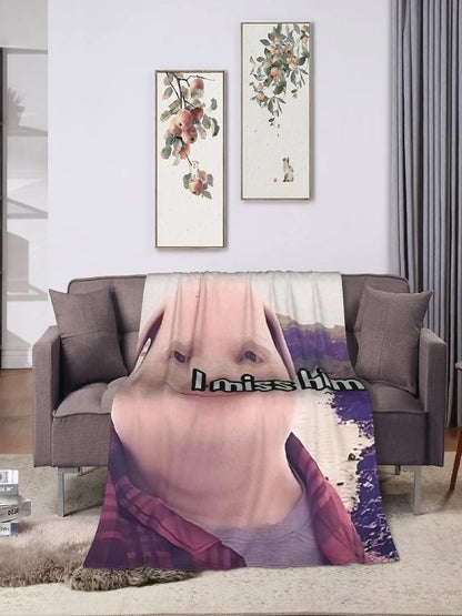 Super Soft Funny Print Throw Blanket for Bedding Travel Outdoor Use  John Pork Is Calling