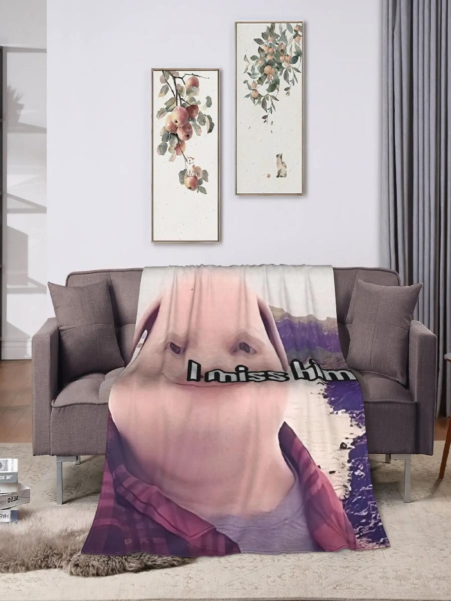 Super Soft Funny Print Throw Blanket for Bedding Travel Outdoor Use  John Pork Is Calling