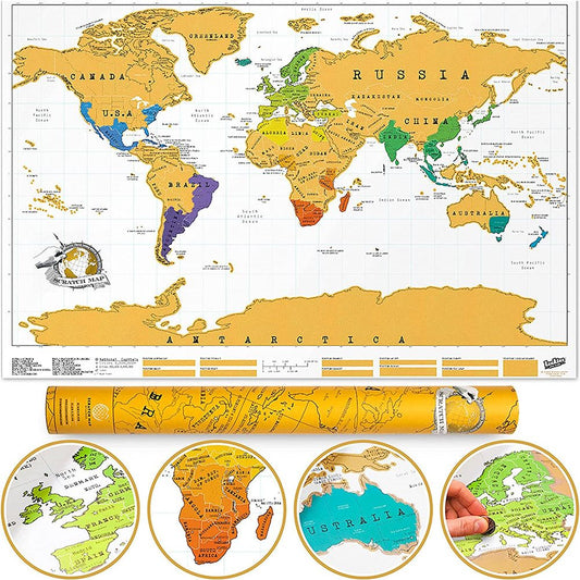International Erase Scratch Maps - Explore Adventure Maps 58X83 CM - Deluxe Scratch Off Maps Travel Poster Room Office Decor