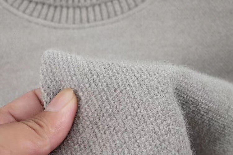 High end brand velvet sweater men's new fashion designer exquisite pony embroidery winter thick warm high neck knitted pullover