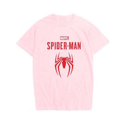 Latest Marvel Spider-Man Logo Loose Hip Hop Cotton Short Sleeve Marvel Movie Peripheral Summer T-Shirt Men