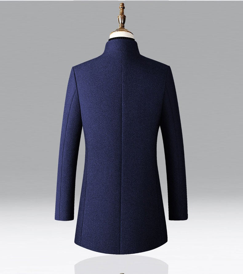 Winter Jacket Men Wool Pea Coat Oversized Overcoat Solid Business Casual Coat Men's Clothing Woollen Coats 4XL AF2011