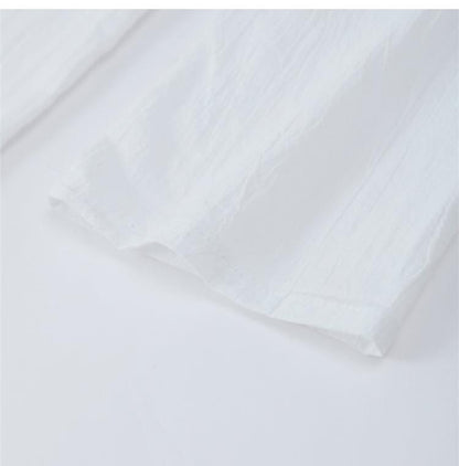 C.NEW S 2024 Spring New Female Street Tops Green Linen Lace Up Long Sleeve For Women Fashion Chic Casual Loose V Neck Shirt