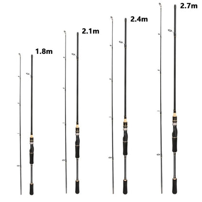 Vara de Pesca Submarina Telescópica Ajustável de 1.8-2.7 M de Carbono Sólido Vibratório com Punho Leve e Reto para Lançamento Longo