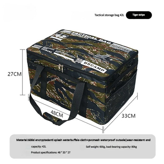 Bolsa Tática de Acampamento 30-42L, Caixa Dobrável Isolada, Impermeável, para Talheres de Piquenique, Equipamento de Campo, Organizador de Equipamentos Externos