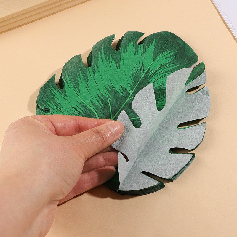 20-100Pcs Bulk Tropical Jungle Leaf Paper Napkin for Hawaiian Summer Beach Birthday Party Table Decoration Wedding Supplies