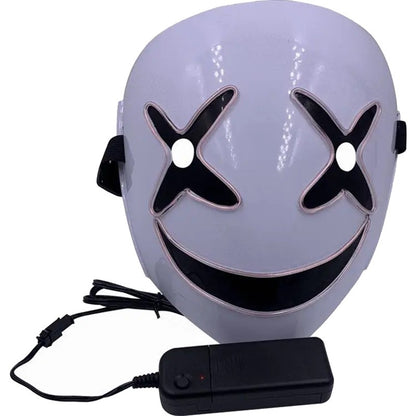 New Creative LED Halloween Clown Glow Mask White Green Blue Red Crying Smile Clown,