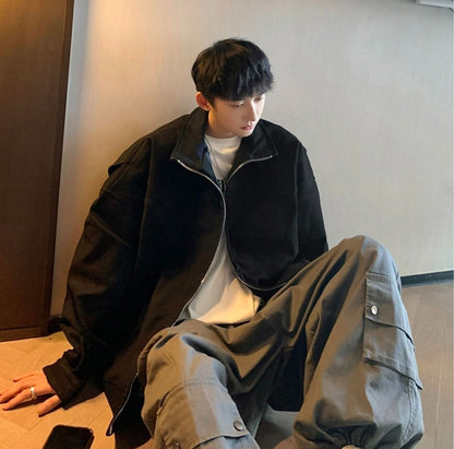 Alpha MA1 Pilot Jacket Men's Short Sleeve Stand Collar Clean Fit Outerwear High Street Style American Baseball Jacket