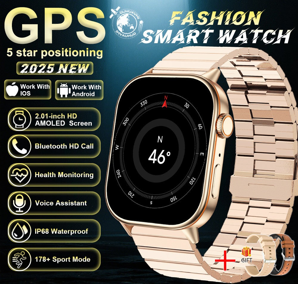2025 New Military Dual-band GNSS GPS Smart Watch Men Compass 10ATM Waterproof Bluetooth Call Heart rate Sports Smart Watch Women