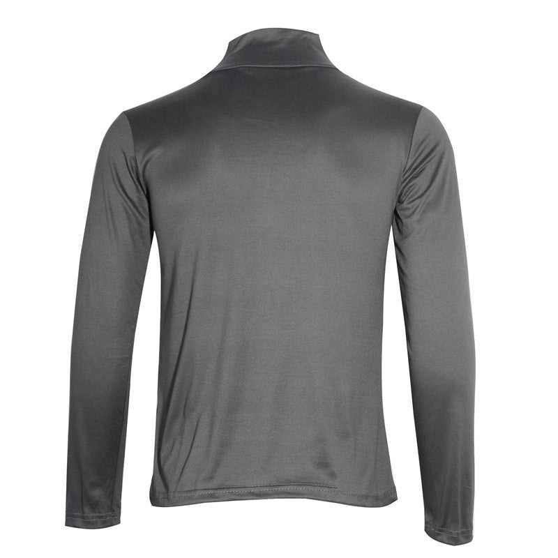 Men's Solid Color Turtleneck T-Shirt Spring Casual Long Sleeve Basic Bottoming Shirt Fashion Solid Color Slim-Fit Tops Plus Size