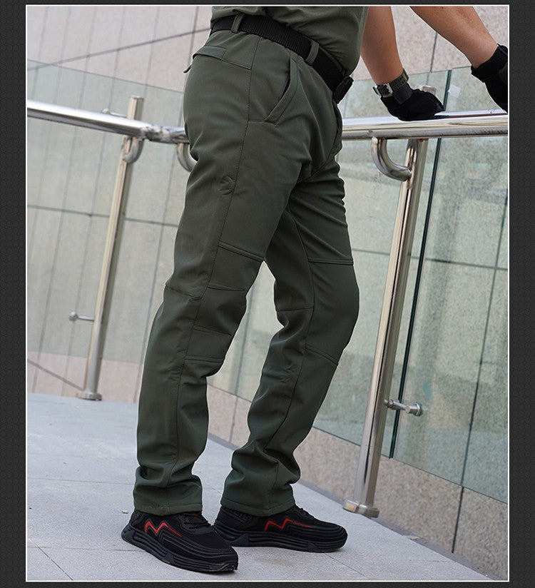 TRVLWEGO Thick Warm Fleece Hiking Pants Men Winter Waterproof Windproof Outdoor Soft Shell Rain Trekking Camping Ski Trousers