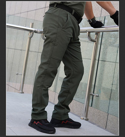 TRVLWEGO Thick Warm Fleece Hiking Pants Men Winter Waterproof Windproof Outdoor Soft Shell Rain Trekking Camping Ski Trousers