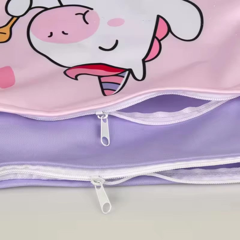 Washable PUL Waterproof Wet Dry Bag - Cute Print, 2 Pockets for Cloth Diapers, Travel, Beach, Pool & Gym| Toiletry Bag