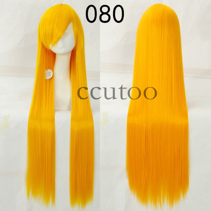 ccutoo 100cm Peruca de Cosplay Reta Sintética de Cabelo Longo de Alta Temperatura 82 Cores Disponíveis