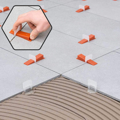 Peças do Sistema de Nivelamento de Azulejos de 1-3mm, 300-1300 Peças de Niveladores de Azulejos com Clipes, Peças de Ferramentas de Construção para Nivelamento e Assentamento de Azulejos DIY