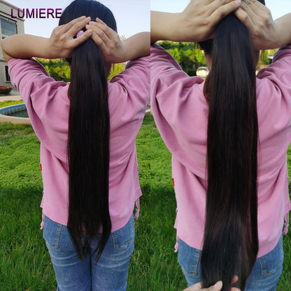Cabelo Humano Liso Extenso de 8 a 40 polegadas, Pacotes de 1/3/4 peças, Cabelo Brasileiro para Mega Hair, Cabelo Humano Cru, Pacotes em Oferta, Extensões de Cabelo Virgem Lumiere