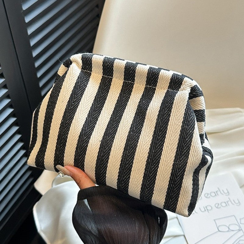 Summer Woven Crochet Purses for Women Beach Clutch Handbags 2025 Dumpling Hobo Casual Colorblock Bag Ladies Ruched Cloud Purse