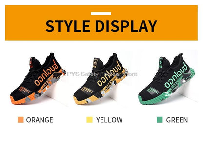 Sapatos de Segurança Leves com Biqueira de Aço Masculinos Antiperfuração Sapatos de Trabalho Masculinos Respiráveis Sapatos Industriais Botas de Segurança de Trabalho Indestrutíveis