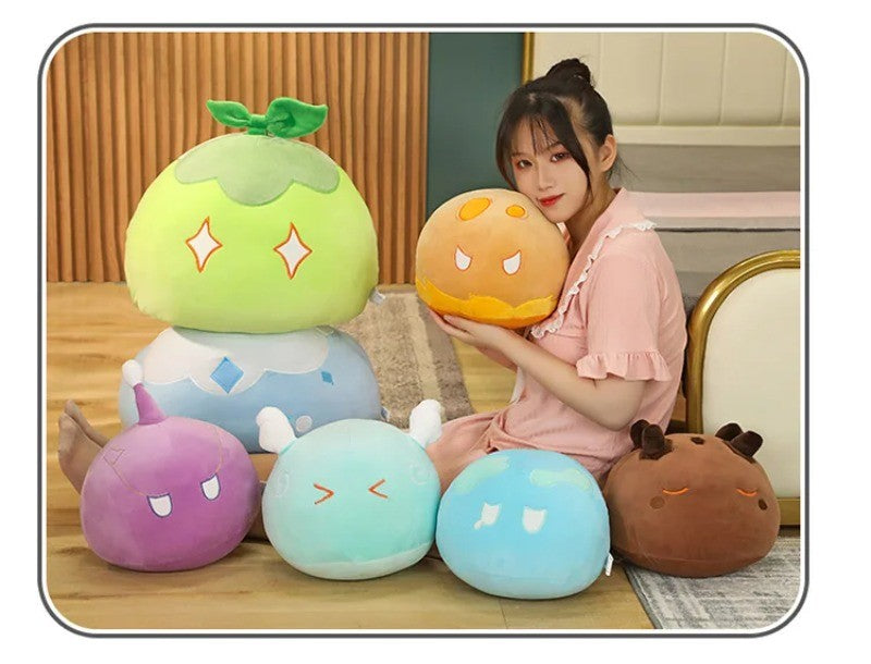 Genshin Slime Plush Throw Pillow Cute Genshin Impact Stuffed Cushio Sofa Decorative Throw Pillow Sleeping Back Cushion Decor