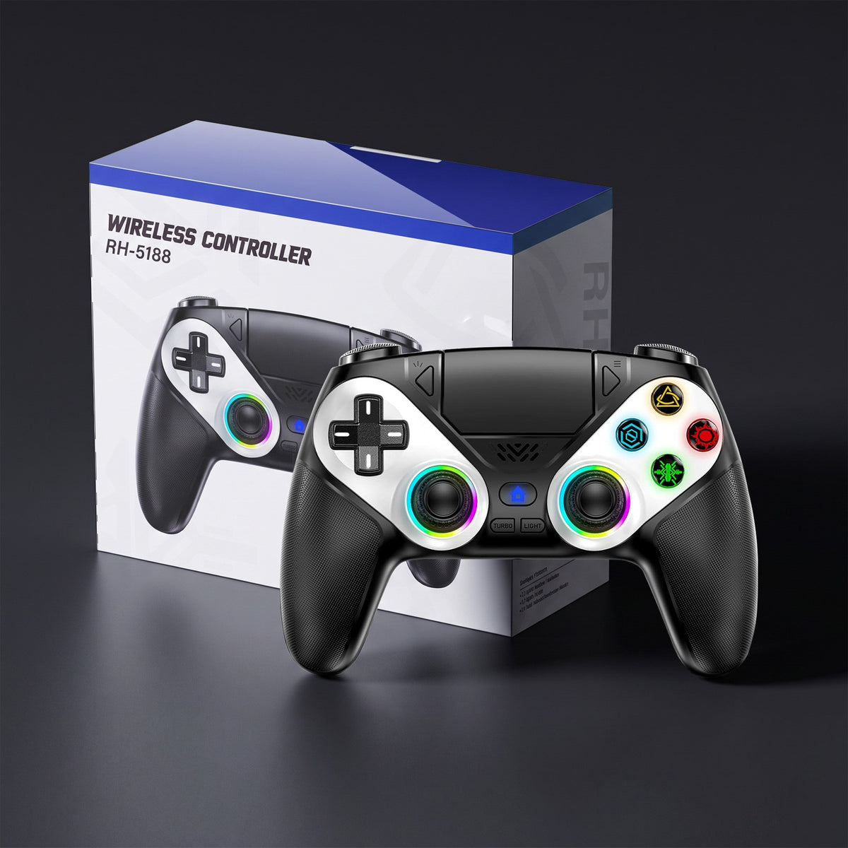 Controller For Playstation 5 PS5/PS5 Pro/Slim/PC,RGB Wireless Gamepad W/Hall Effect Trigger Marco/Turbo Anti-Drift Game Joystick