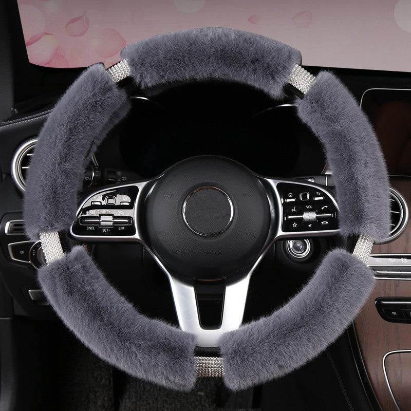 Capas de Carro Nova Capa de Volante Protetora Antiderrapante de Camurça Capa de Volante Universal Quente Rosa 38CM