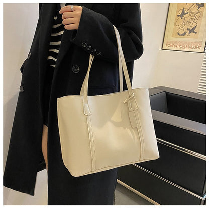 Large Capacity Women's Bag, New Soft Leather Tote Bag, Casual and Versatile Single Shoulder Bags for Woman Korean Style Handbags