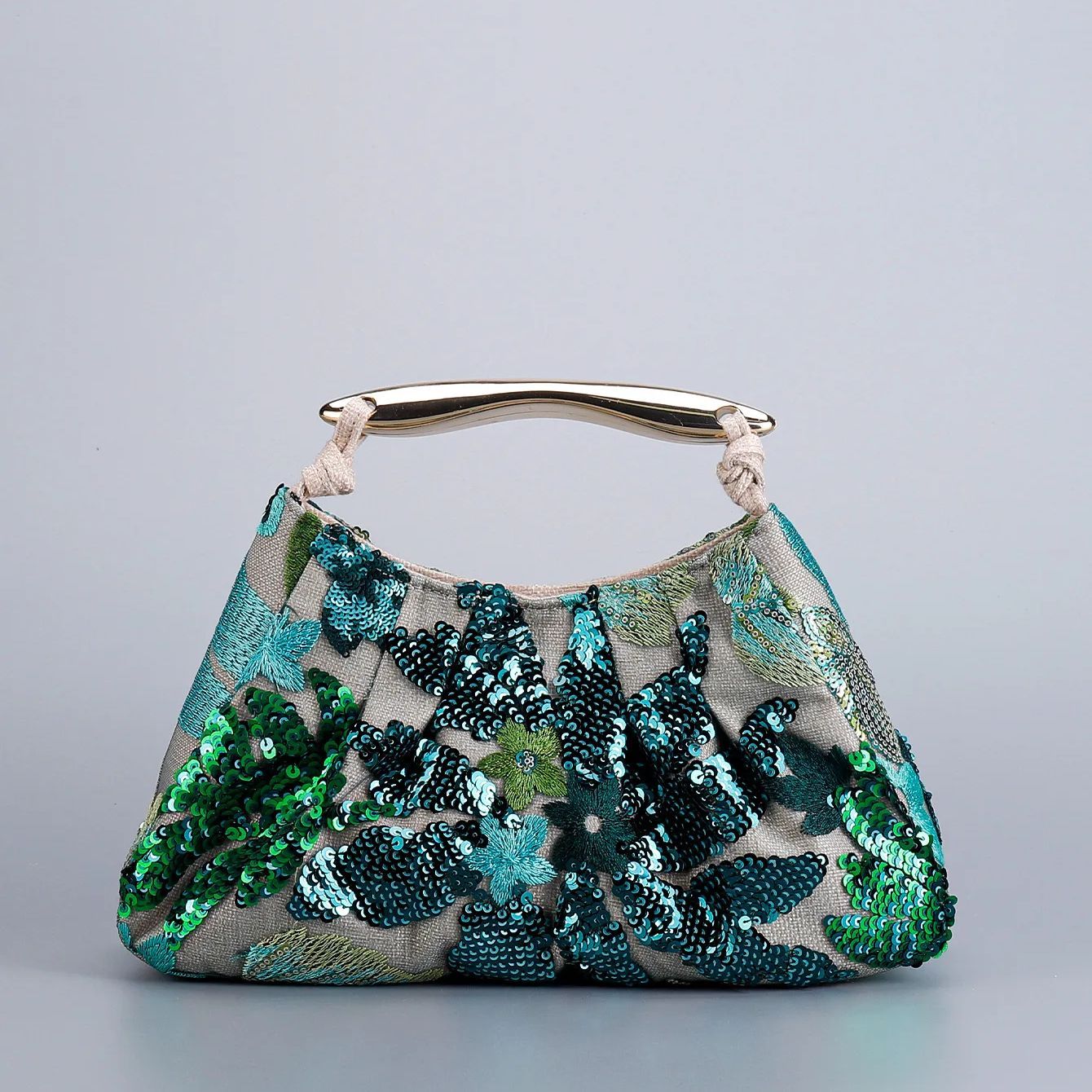 Delicated Sequins Luxury Evening Bag Pleated Handbag Elegant Embroidered Evening Bag for Women Wedding Banquet Cheongsam Handbag