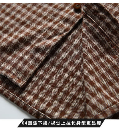 Retro Trendy Plaid Long Sleeve Shirt Autumn and Winter Fashion Jacket Versatile Casual Shirt 2025 New Loose Men's Clothing