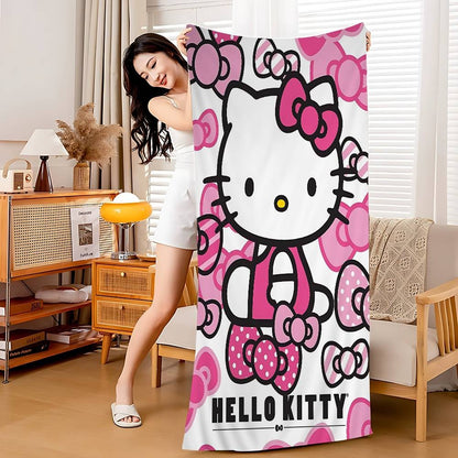 Kawaii H-Hello Kitty Microfiber Beach Towel Absorbent Quick Dry Soft Yoga Swimming Resort Mountain Climbing Towel