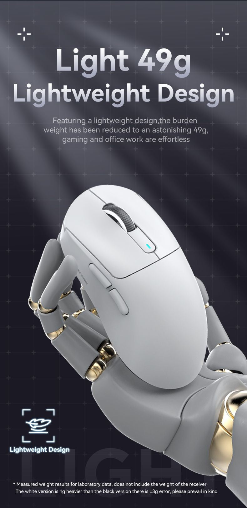Mouse Gamer ATTACK SHARK X3 Leve Sem Fio Bluetooth Conexão Tri-Modo, PAW3395, Macro