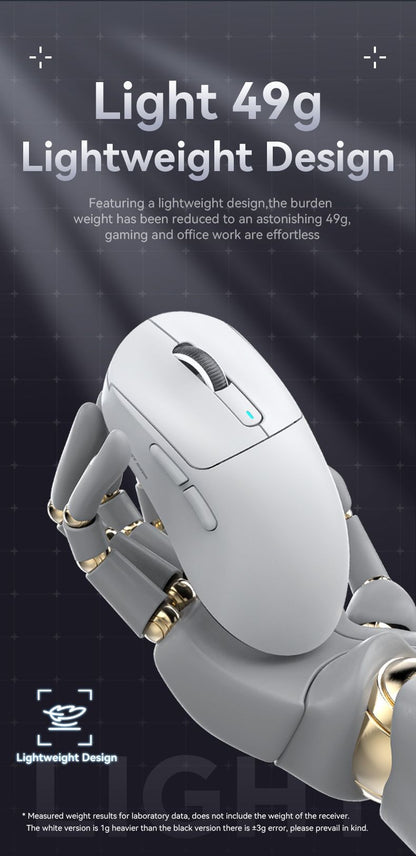 Mouse Gamer ATTACK SHARK X3 Leve Sem Fio Bluetooth Conexão Tri-Modo, PAW3395, Macro