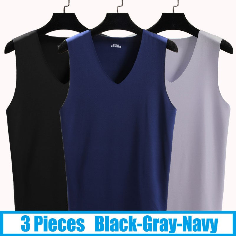3Pieces/Lot Seamless Sleeveless Undershirt Tank Top Men Fitness Shirts Mens Body