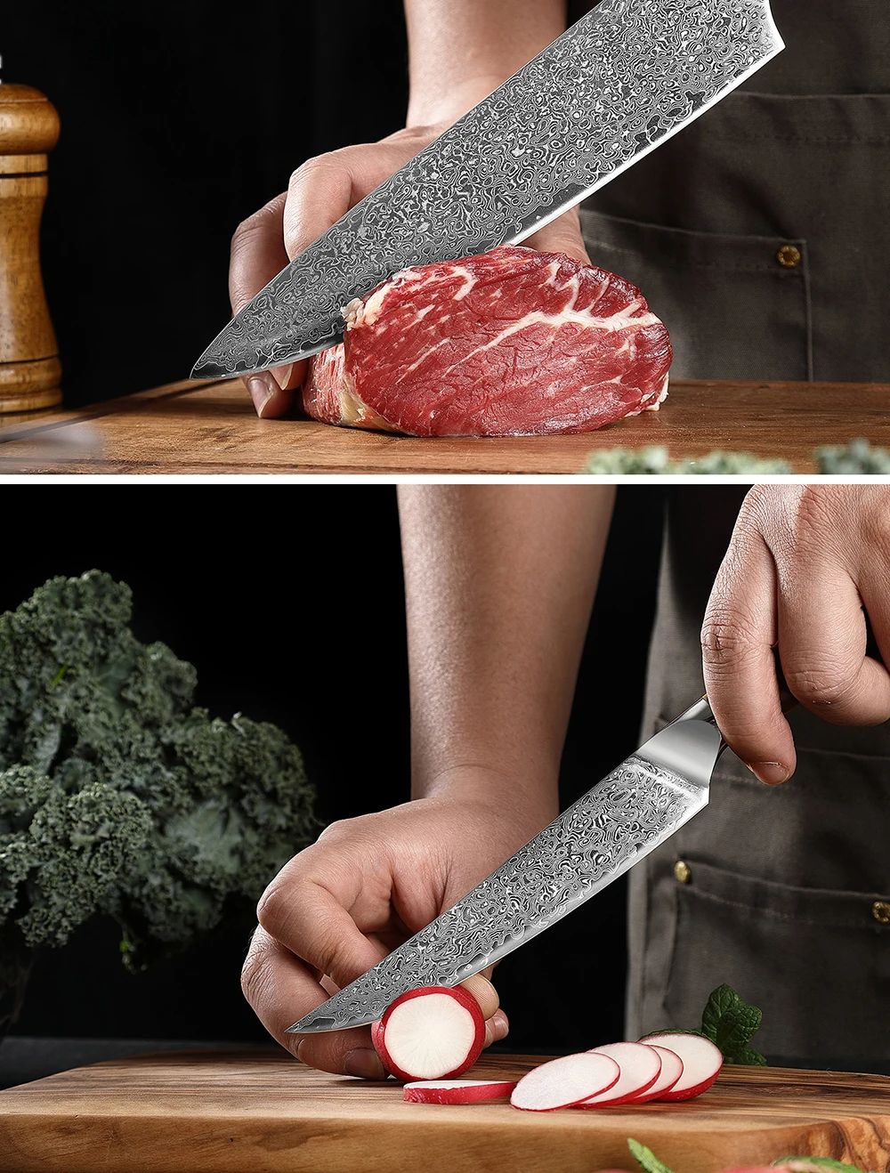 XITUO Damascus Aço Faca de Cozinha Conjunto 1-8 Pçs Faca Profissional Japonesa Faca de Chef Afiada Faca Santoku Faca de Corte Faca de Utilitário Faca de Trinchar